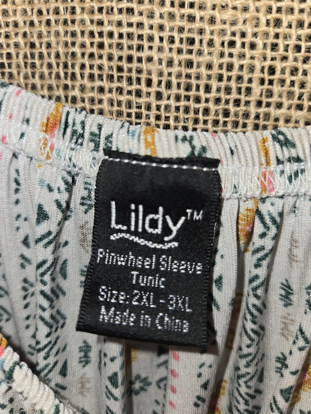 Lildy Pinwheel Sleeve Tunic Boho Off-Shoulder Peasant Top 2X-3X - Picture 4 of 6